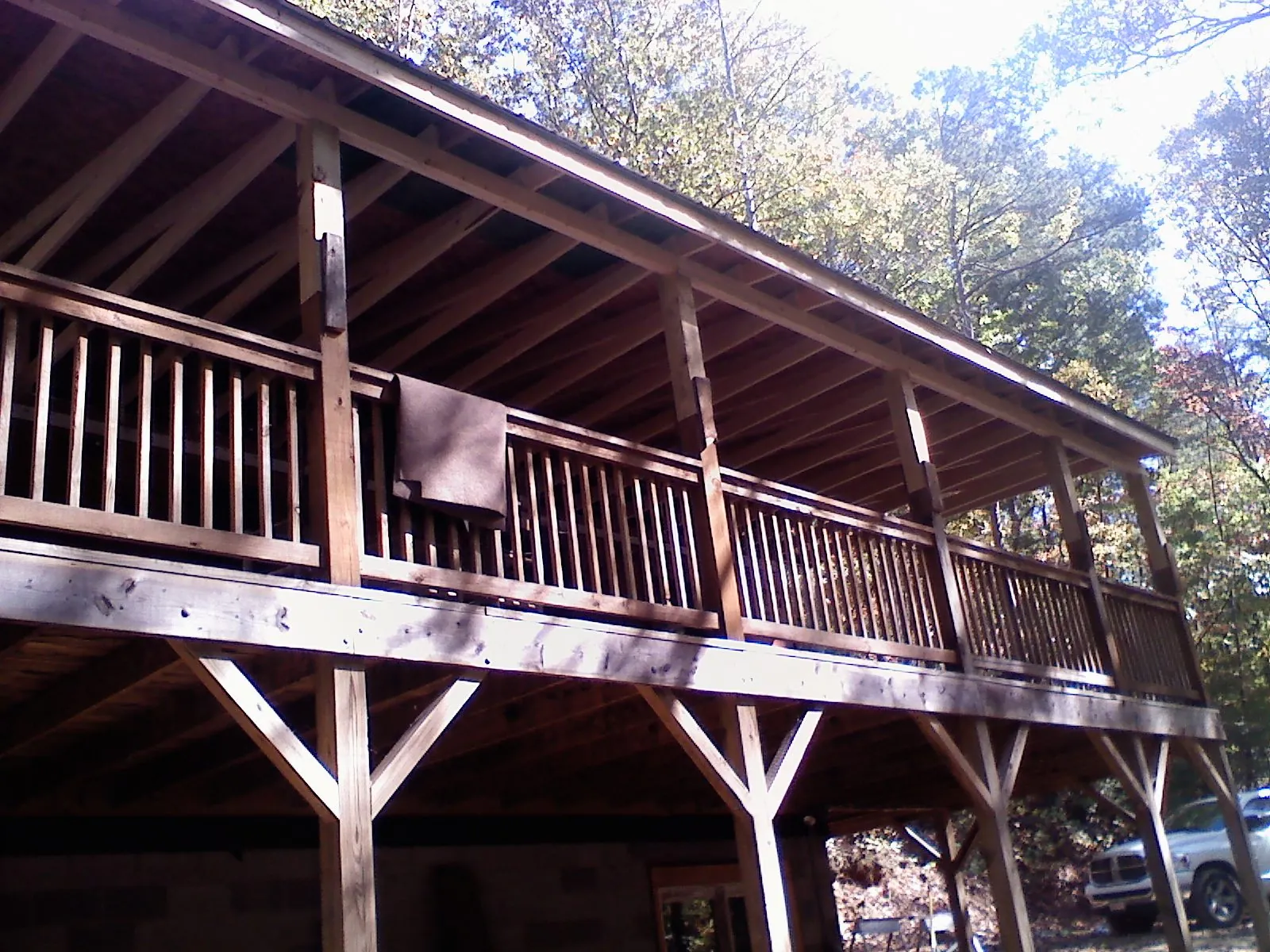 Timber framing under a new elevated porch and deck — Roof Leak Repair in Bradley Beach by Roofing Brothers